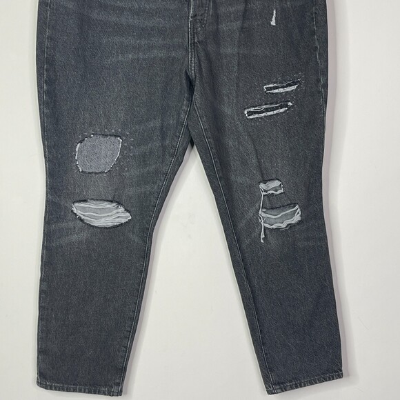 New Old Navy High Waisted OG Straight Ripped Non Stretch Jeans Women's Size 16 - Picture 5 of 8